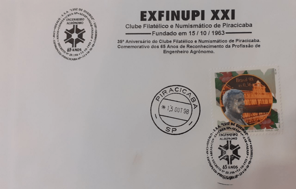 Selo e envelope comemorativos da Exfinupi de 1993