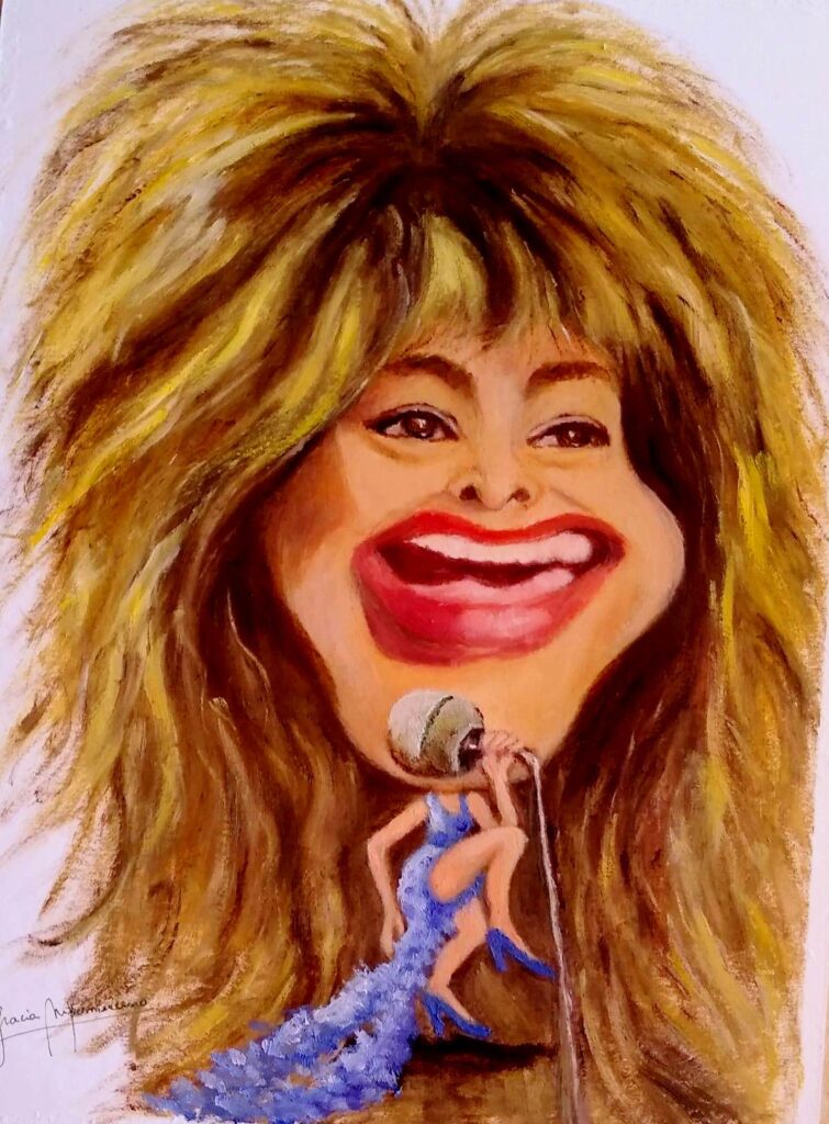 Gracia Nepomuceno, de Piracicaba, fez uma caricatura da Tina Turner