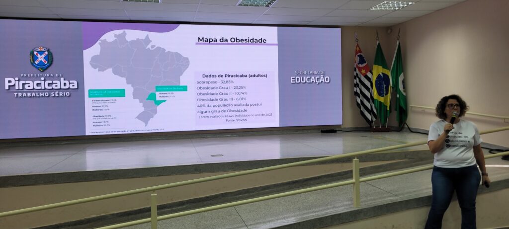 Márcia Cardoso, coordenadora do CPAN, mostrou dados sobre a obesidade em Piracicaba