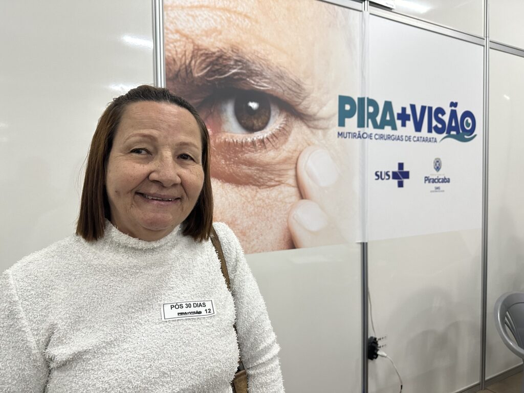 Eliana Franco, 63 anos, já está assistindo seus programas favoritos da TV após operar da catarata