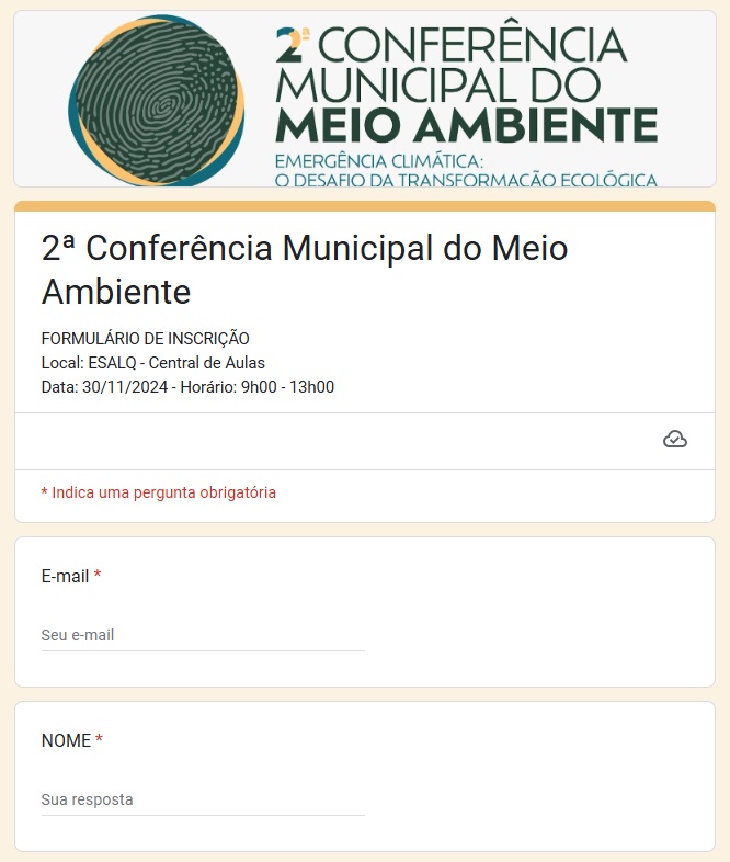 Formulário de Inscrição CMMA