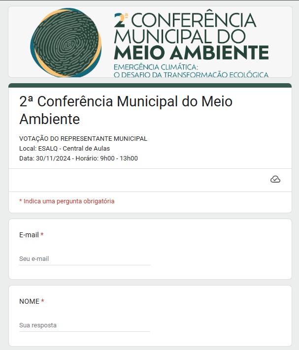 Formulário de VOTAÇÃO CMMA