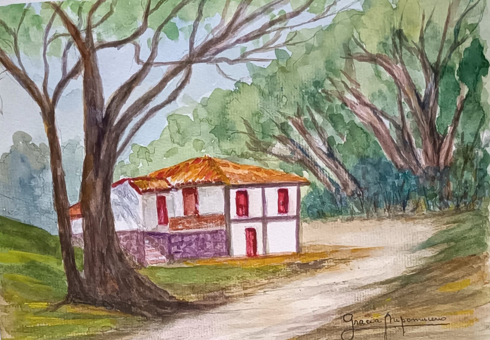 Quadro que retrata a Casa do Povoador