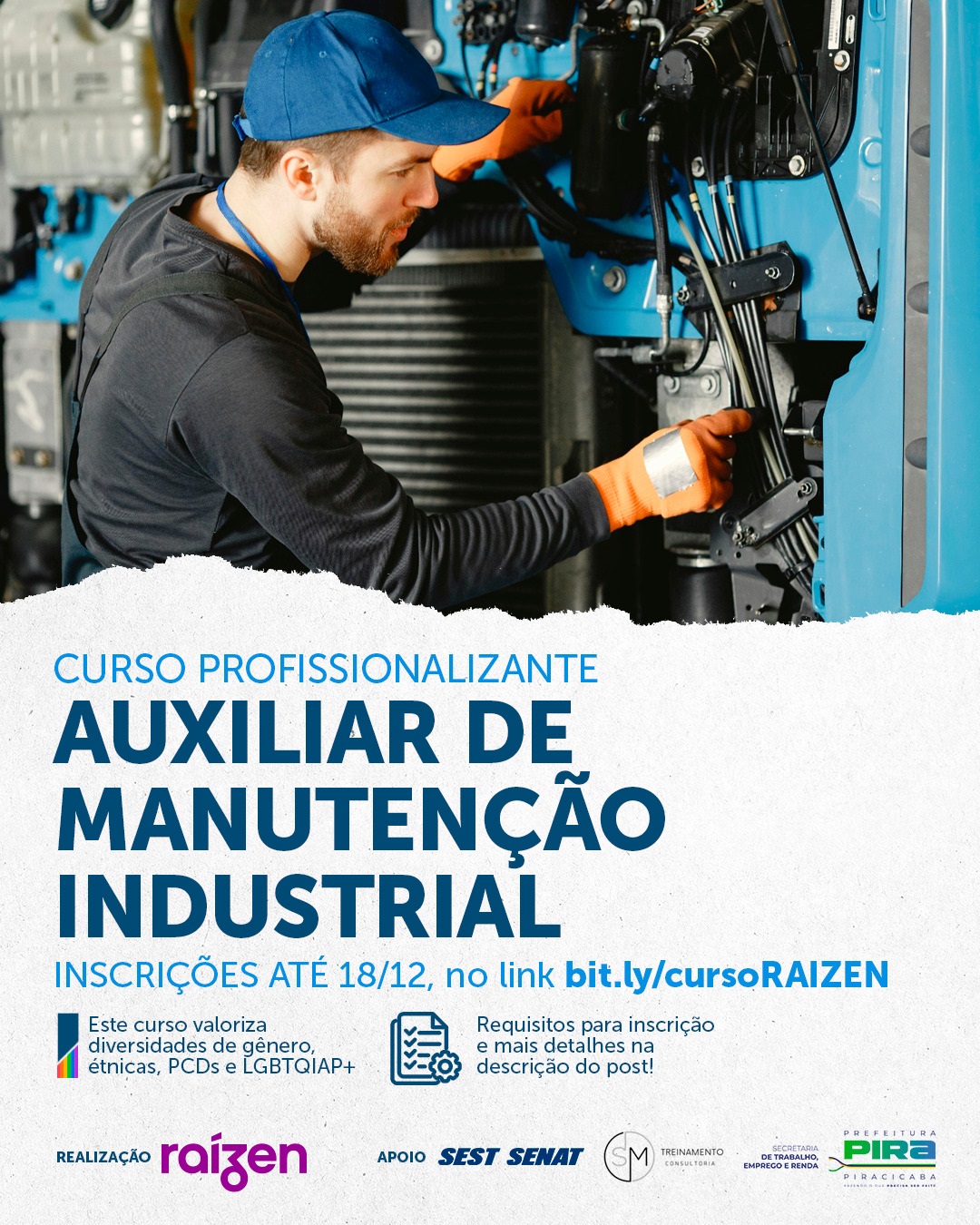 Inscrições para curso gratuito de auxiliar de manutenção industrial ...