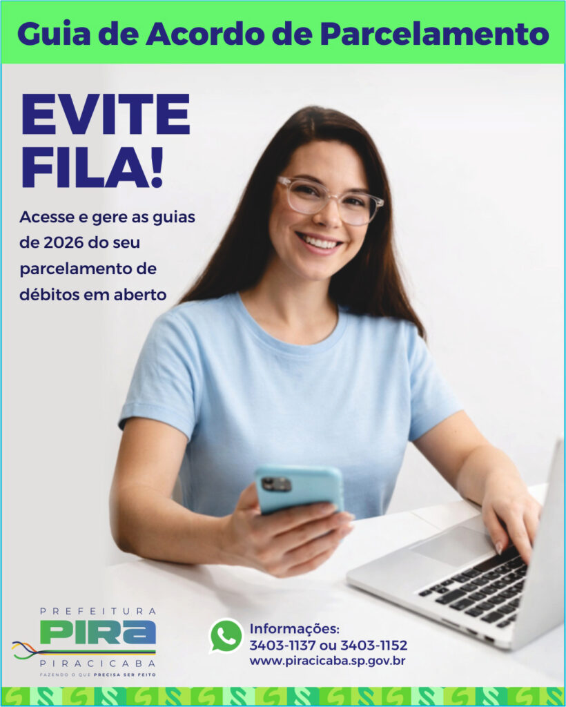 Evite fila!
Guia de acordo de parcelamento