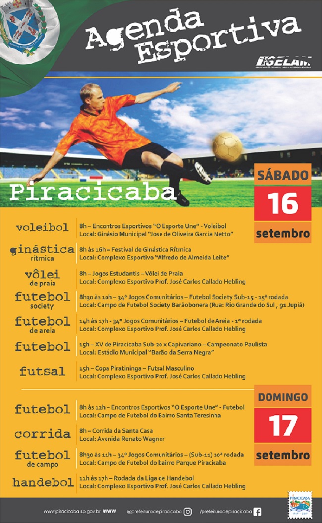 Selam divulga agenda esportiva do fim de semana – Portal do Município ...